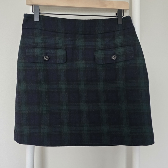 Loft Petite Plaid Button Trim Shift Skirt - Picture 4 of 7
